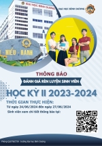 Thông báo về việc thực hiện đánh giá kết quả rèn luyện sinh viên học kỳ 2 năm học 2023 - 2024